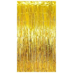 S DEPOT® Dekoratív függöny, arany fóliából, születésnapi bulikhoz - Party kellék
