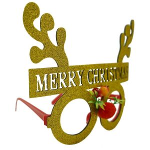 Flippy Karácsonyi Ünnepi Szemüveg, kerek, sárgák, műanyag és poliészter