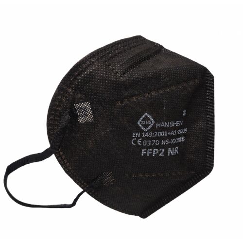 Flippy Védőmaszk, FFP2, fekete, 5 réteg, megfelel a CE 0370, 50 db, szabványnak, külön csomagolva 120481195