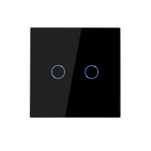 Schwarzer WiFi Smart Lichtschalter mit Touch-Steuerung und LED - Schalter
