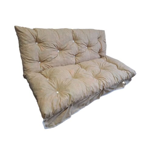 Bézs színű 3 részes hintaágy párna szett pálmalevél mintával