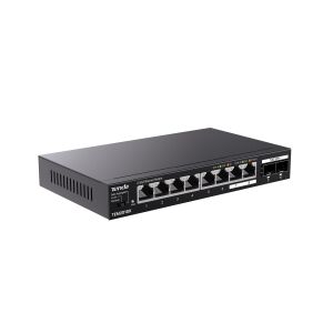 Szögletes nézet a Tenda TEM2010X 2.5G Ethernet Switch-ről 8x 2.5Gbps porttal és 2x 10Gbps SFP+ porttal - Számítógép és kiegészítő