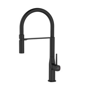 Laveo POLLA konyhai mosogató csaptelep rugalmas csapteleppel, szatén fekete