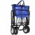 All 4 Home blue folding garden cart, collapsed for storage