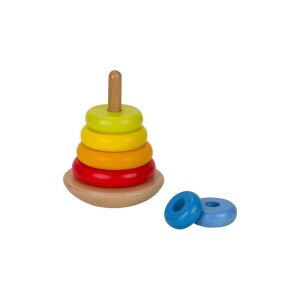 Goki Montessori Hintázó Faépítő Játék extra karikákkal, Fa Oktatójáték - Goki