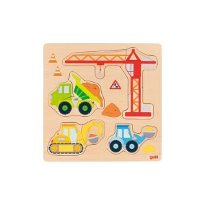 Goki 57439 formakereső puzzle építkezési járművek 120582763 - Baba puzzle
