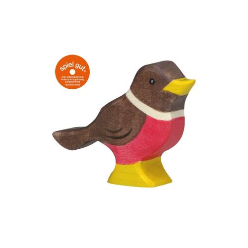 HOLZTIGER Vörösbegy Fa Figura Játék - Figura