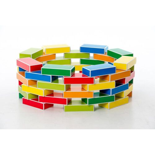 Buntbox Colour Bricks papír építőkockák fal konstrukció