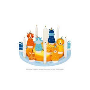 Goki állatos születésnapi koszorú gyertyákkal és állatfigurákkal. - Kreatív játék