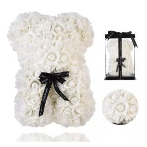 Rózsamaci díszdobozban – Fehér – 25 cm 120501469 - Ajándék ötlet Valentin-napra