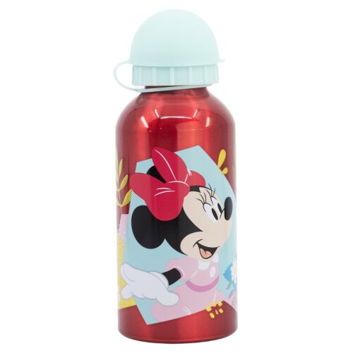 Алуминиева бутилка за вода Disney Minnie Mouse, 400 ml, червена с дизайн на Мики Маус