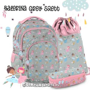 Paso Balerinás iskolatáska szett lányoknak, hátizsák, tolltartó és tornazsák - Paso