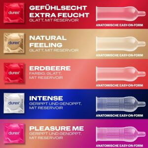 Durex Love Mix óvszer típusok: Extra síkosított, Természetes érzés, Epres, Intenzív, Pleasure Me - Durex Óvszer