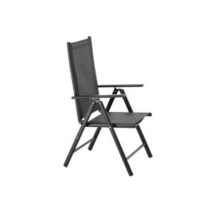 Fém kerti szék, összecsukható, állítható háttámlával, alumínium, 65x55x104cm, szürke 120515866 - GardenLine