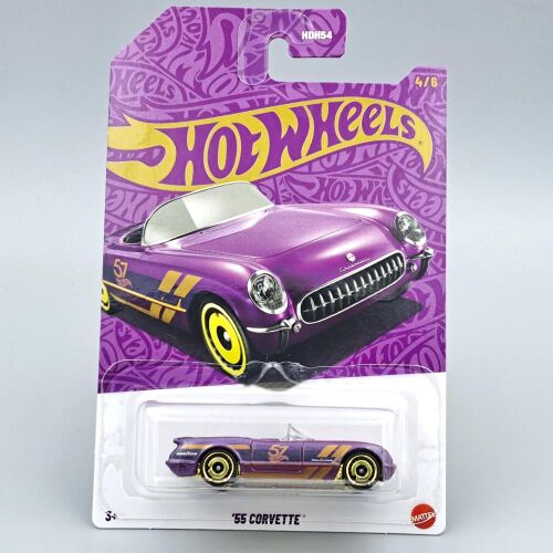Hot Wheels Corvette 1955 Pearl & Chrome Diecast autómodell - Hot Wheels