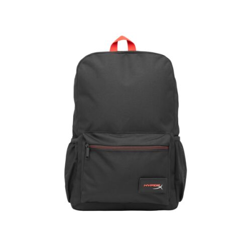 HyperX Delta Gaming Rucksack, schwarz mit roten Akzenten, Vorderansicht
