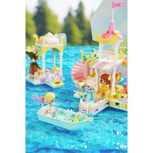 Stavebnica QMAN® 36013 Keepplay Princess's Boat Tour, s loďou, dokom a tromi figúrkami - QMAN