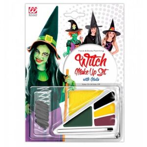 Halloween Boszorkány Arcfesték Készlet - Ecsettel, Szivaccsal és Műkörömmel 143191951 - Arcfesték