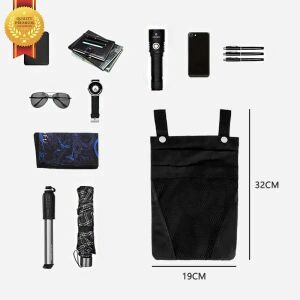 Schwarze Lenkertasche mit Netzfach und Handyhalterung - Zubehör für Fahrräder