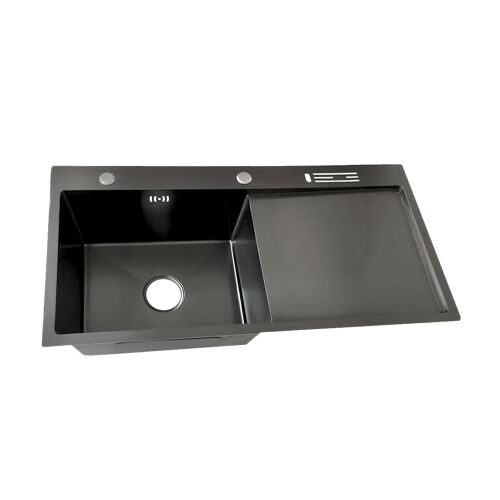 Avena fekete rozsdamentes acél mosogatótálca csepegtetővel