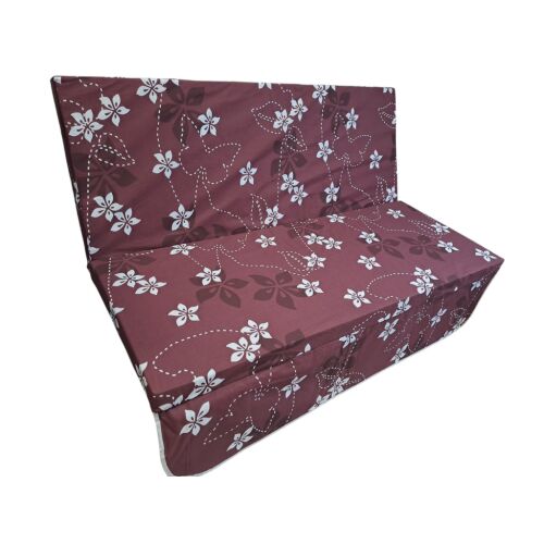 Bordó és fehér virágos hintaágy párna szett, 3 részes, 130 cm, kültéri pihenéshez