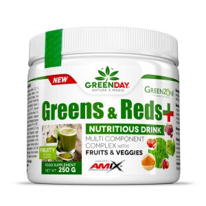 AMIX Nutrition - GreenDay Greens & Reds + Fruity 250g - Superfood - Zöldségpor 120545993 - Amix Nutrition