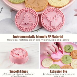 9er-Set Weihnachtsplätzchenausstecher, 3D-Prägeset, 3D DIY Cartoon-Keksform Stempel, Küchenzubehör für Gebäck und Backformen 120546844 - Ausstechformen