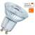 Osram GU10 LED bulb 6.9W, angled view, Made in Germany