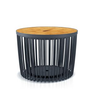 Clubo Kerti Tároló Asztalka - Antracit, Fa Tetővel