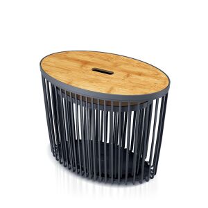 Clubo Tárolókosár Szett Antracit Bambusz Fedéllel