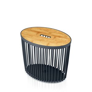 Clubo Multifunkciós Tárolókosár Antracit-Bambusz 44cm