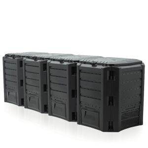 Prosperplast Module Compogreen 1600L moduláris komposztáló, fekete, 3 szakasz, oldalnézet - Komposztáló