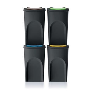 Sortibox Szelektív Hulladékgyűjtő - 4x35L - Szürke