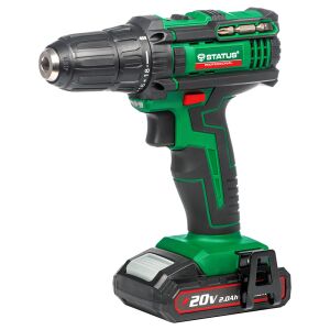 Status C20-2Li akkumulátoros fúró, 20V, 2.0Ah akkumulátor, 1350 ford./perc, zöld és fekete, 18+1 nyomaték beállítás - DDT