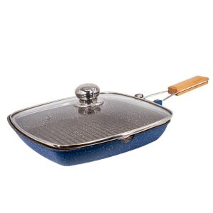 Blaumann grill serpenyő tapadásmentes felülettel és üveg fedővel, 24cm - Blaumann