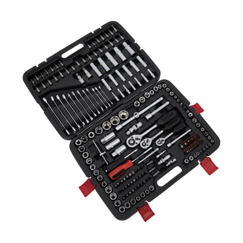 Lider 216 darabos dugókulcs készlet, króm-vanádium, 1/2, 1/4, 3/8, 5/16 hüvelyk