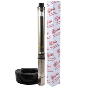 DDT Mélyszivattyú, 4SDM2/16 modell, 2000W, 140m emelőmagasság, 8 m³/h áramlás, 1,5 hüvelyk, merülő szivattyú 10m kábellel - Öntözés