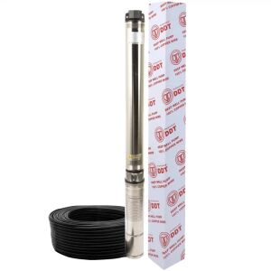 DDT Mélyszivattyú, 4SDM2-20 modell, 2.2kW, 160m emelőmagasság, 10m3/h vízhozam, 1 hüvelyk, merülő szivattyú, rozsdamentes acél, 15m kábel - DDT