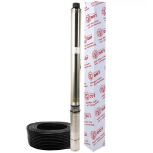 DDT Mélyszivattyú, 4SDM2-24 modell, 2800W, 200m emelőmagasság, 12m³/h áramlás, 1,5 hüvelyk, merülő szivattyú, rozsdamentes acél, kábellel és csomagolással - DDT