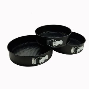 3 darabos tortaforma készlet, teflon bevonattal, levehető aljjal, könnyen használható és tisztítható, 22, 24 és 26 cm - DDT