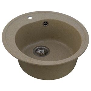 ELEFANT PREMIUM LUNA 510 bézs konyhai mosogató, kerek, ferde nézet - Víz, Gáz & Fűtésszerelés