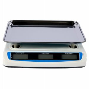 Little Farmer GF-2269 40 kg-os elektronikus mérleg akkumulátorral, rozsdamentes acél platform, konyhai mérleg, piaci mérleg, üzleti mérleg, otthoni mérleg, élelmiszer mérleg, gyümölcs mérleg, zöldség mérleg, összetevő mérleg, súlymérés, mérés, számolás, ár, egységár, összes ár, TARE, automatikus kikapcsolás, háttérvilágítás, számológép, LCD kijelző, 4V, 4Ah, újratölthető, hálózati adapter, tápellátás - Micul Fermier