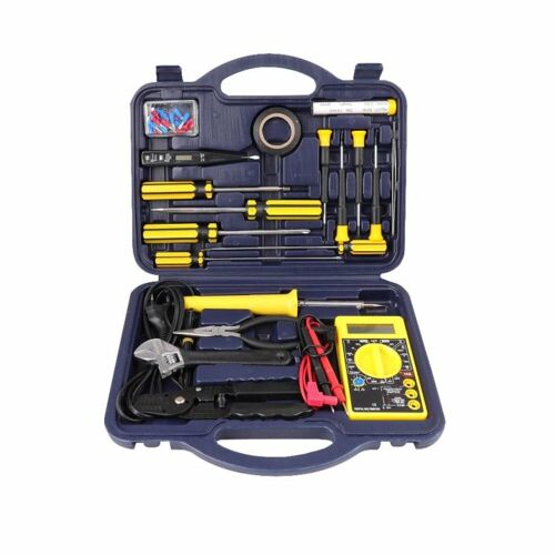 Krafttechnik Germany 49 darabos szerszámkészlet, KT-49, AKT, tartalmaz csavarhúzókat, fogókat, vezetékszigetelőket, multimétert, forrasztópákat és még sok mást