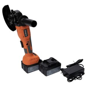 Haina akkumulátoros sarokcsiszoló, 115 mm, 4Ah akkumulátor, 21V, töltővel és hordtáskával - DDT