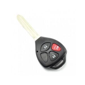 Obudowa klucza samochodowego Toyota z 3 przyciskami i czerwonym przyciskiem paniki, bez logo - Pojazd i części