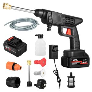 Magasnyomású mosó, S DEPOT®, 2 akkumulátorral, 3 üzemmódú pisztollyal, habtartállyal, szűrővel és fúvókákkal