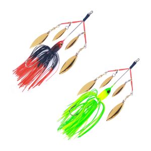 Set de 2 momeli artificiale, FishEdge 4spin, spinnerbait cu 4 palete rotative pentru stiuca, somn, etc. lungime 15 cm, greutate 23 grame 120566752 - Naluci artificiale