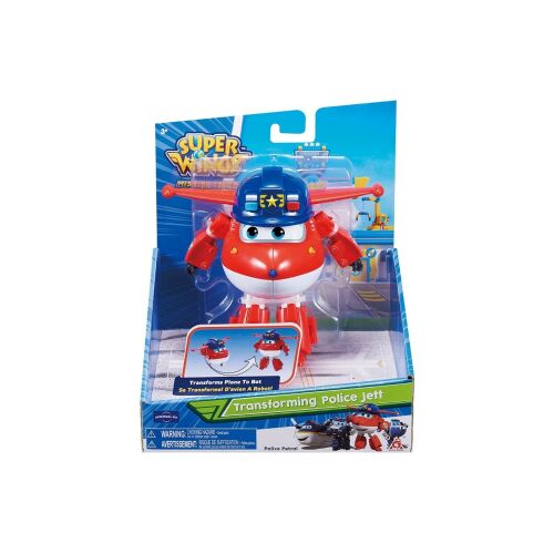Super Wings Jett Átalakuló Rendőr Játékfigura