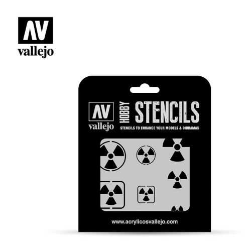Vallejo Stencil Sablon - Radioaktivitás Jelek - Dioráma Modell 143194888