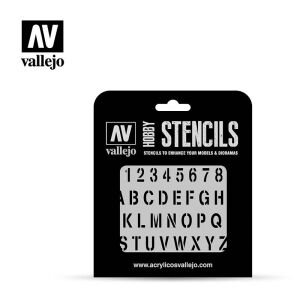 Vallejo Stencil Betűtípus Bélyegző - 1:35 143156901 - Rajzsablon